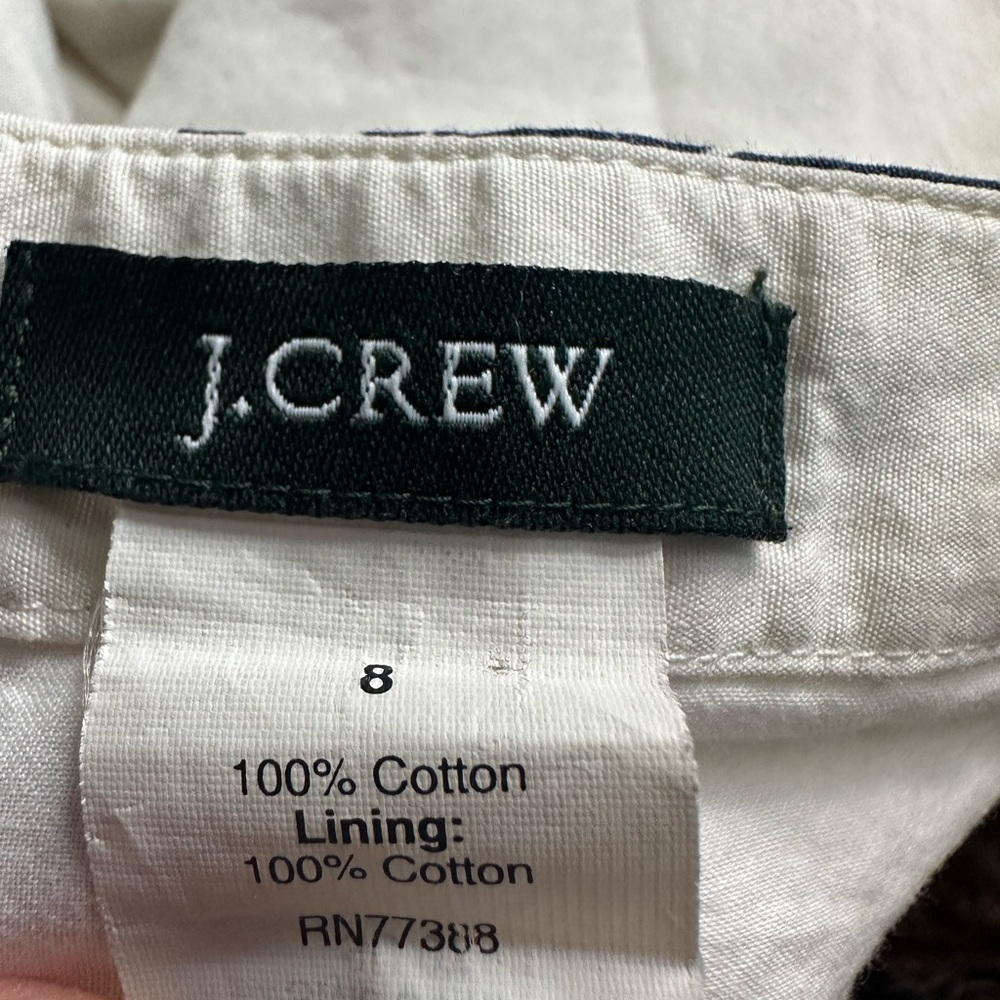 J. Crew rare poplin layered tiered midi skirt white and navy nautical - Picture 2 of 5